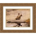 thumbnail image 1 of Winslow Homer 2x Matted 24x20 Gold Ornate Framed Art Print 'Fishing in the Adirondacks', 1 of 2