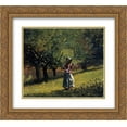thumbnail image 1 of Winslow Homer 2x Matted 24x20 Gold Ornate Framed Art Print 'Girl with a Hay Rake', 1 of 2