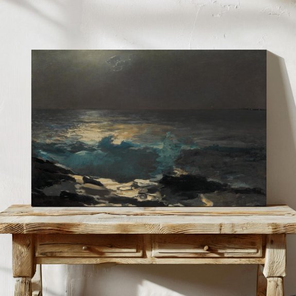 Winslow Homer Moonlit Ocean Coastal Vintage Beach House Decor Ocean Lover Nautical, Unframed Poster