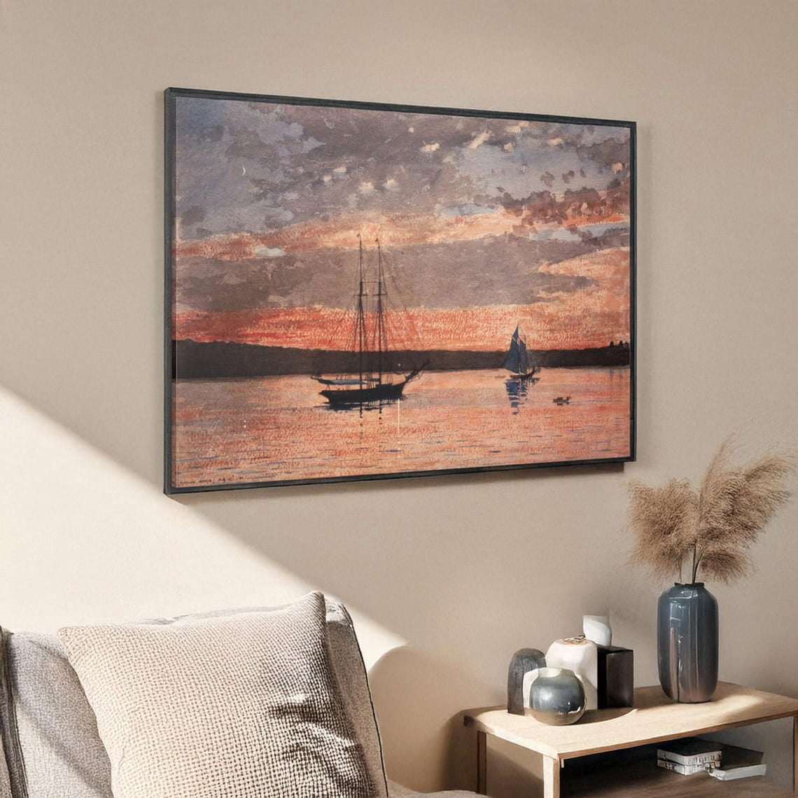 Winslow Homer Sunset at Gloucester Coastal Poster for Home Wall Decor ...