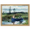 thumbnail image 1 of Winslow Homer The Blue Boat Painting Artwork Framed Wall Art Print A4, 1 of 4