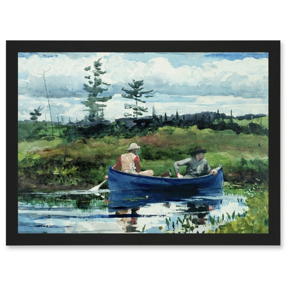 Winslow Homer The Blue Boat Painting Artwork Framed Wall Art Print A4