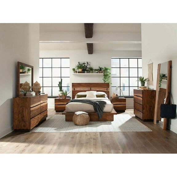 Winslow Queen Bed Smokey Walnut and Coffee Bean