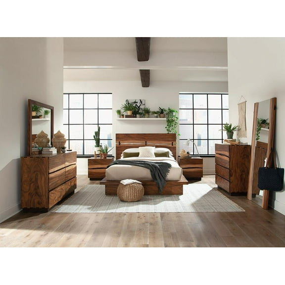 Winslow Storage Eastern King Bed Smokey Walnut and Coffee Bean