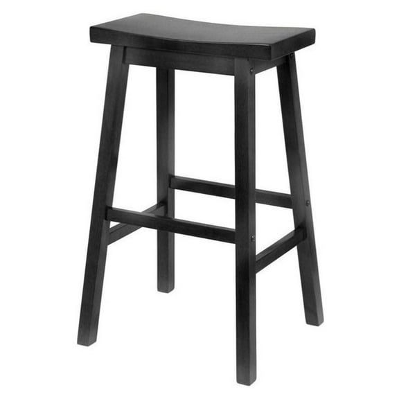 Winsome 29" Saddle Seat Bar Stool in Warm Black (Set of 2)