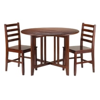 Winsome Wood Hannah 3-PC Small Apartment Dining Set, Round Table & 2 ...