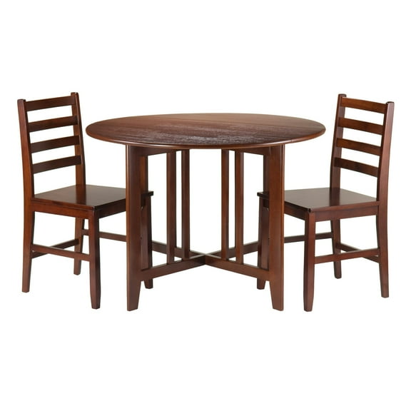 Winsome 3-Piece Transitional Wood Alamo Dining Furniture Set, Walnut