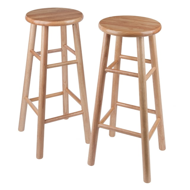 Winsome All Natural 30 in. Beveled Seat Bar Stools - Set of 2