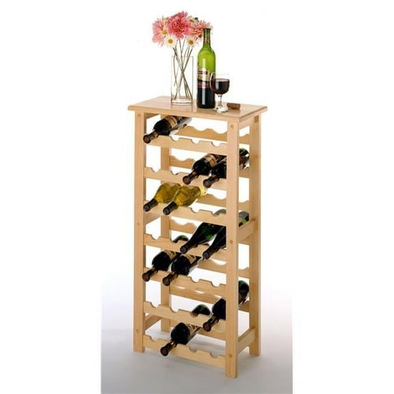 Winsome Beech Beechwood Wine Rack - Natural - Holds 28 Bottles