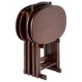 thumbnail image 1 of Winsome Nathan 5-Piece Snack Table Set, Oval Tops, Cappuccino Finish, 1 of 9