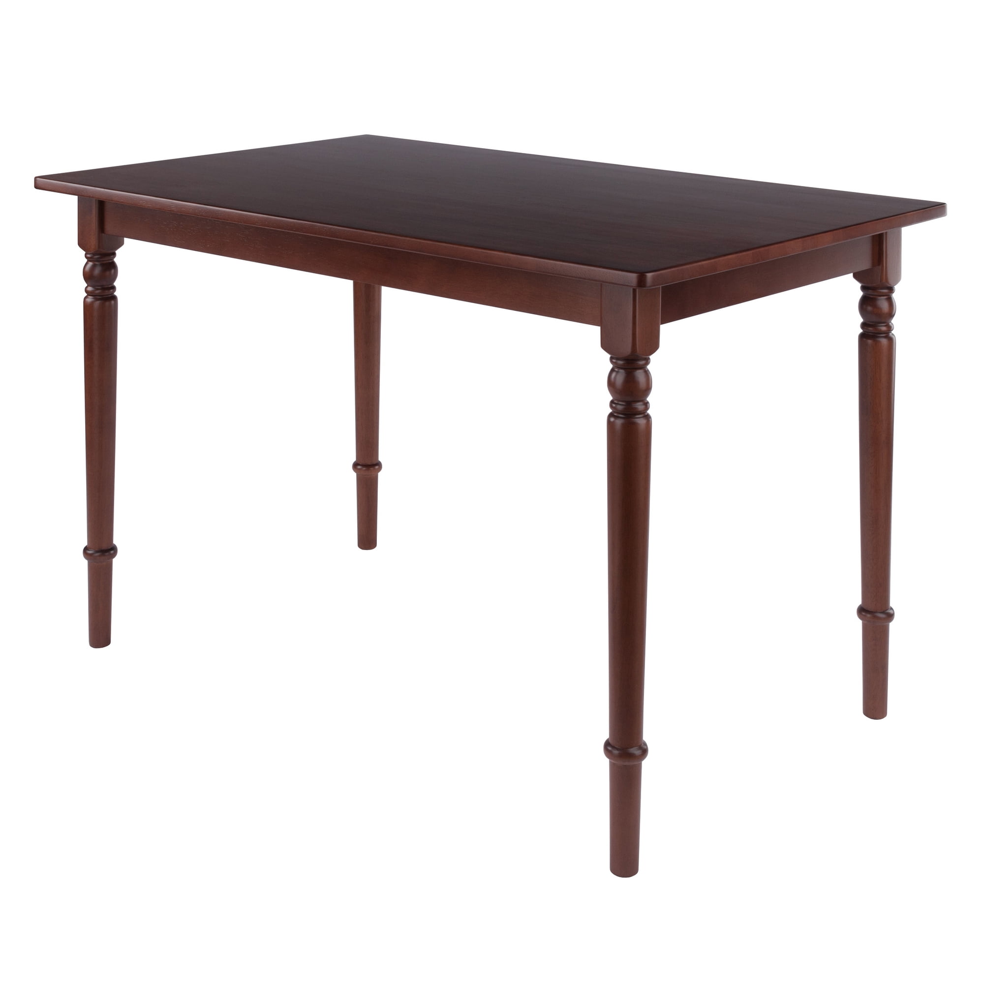Contemporary Home Living Rectangle Dining Table with Turned Legs - 47.25" - Walnut Brown