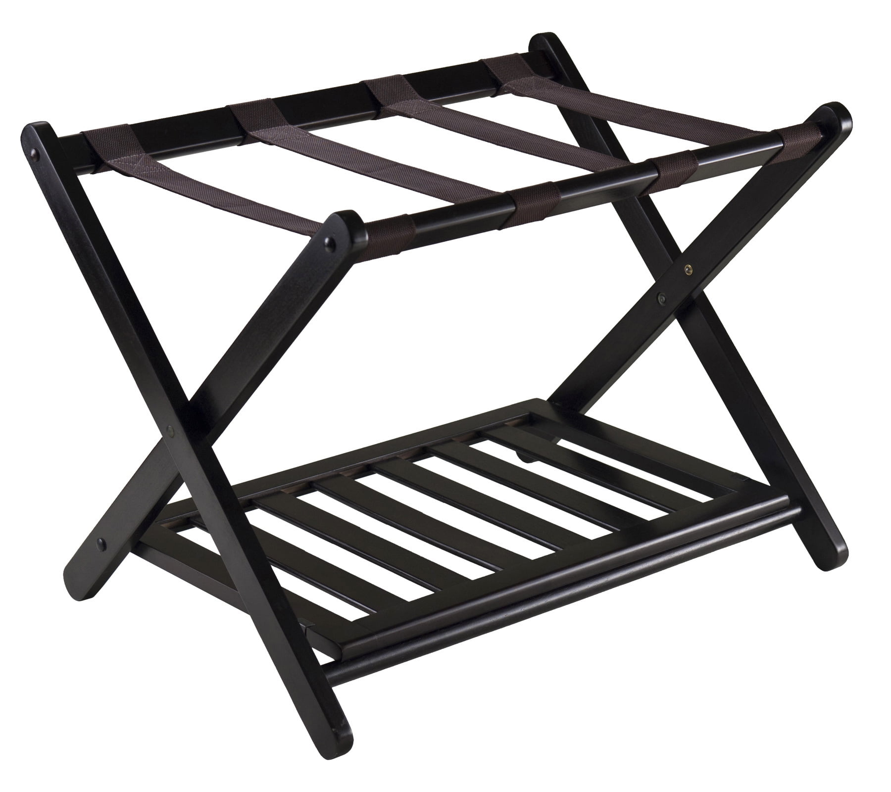 Winsome Wood Reese Luggage Rack with Shelf Espresso Finish