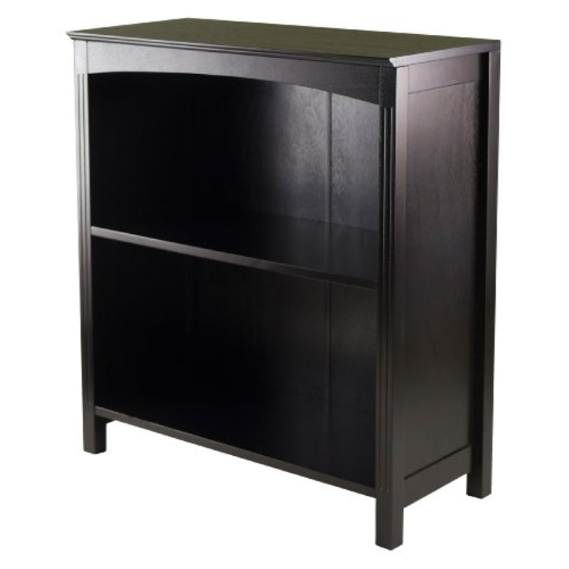 Espresso Brown Transitional 3-Tier Wood Bookshelf