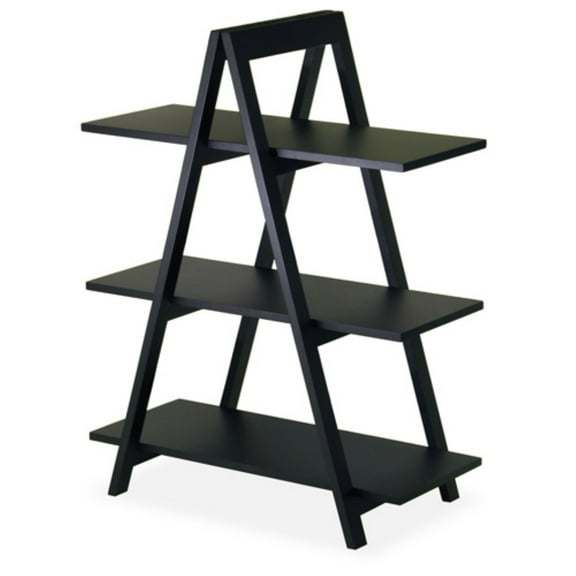 Winsome Wood Aaron 3-Tier A-Frame Shelf, Black Finish