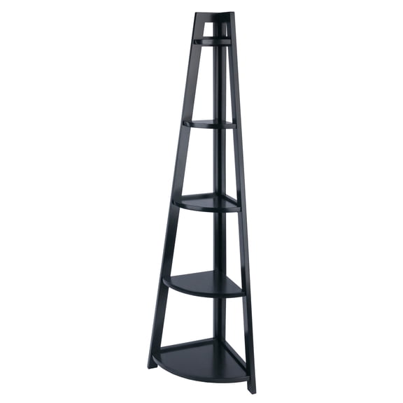 Winsome Adam 5-Tier A-Frame Corner Shelf, Black