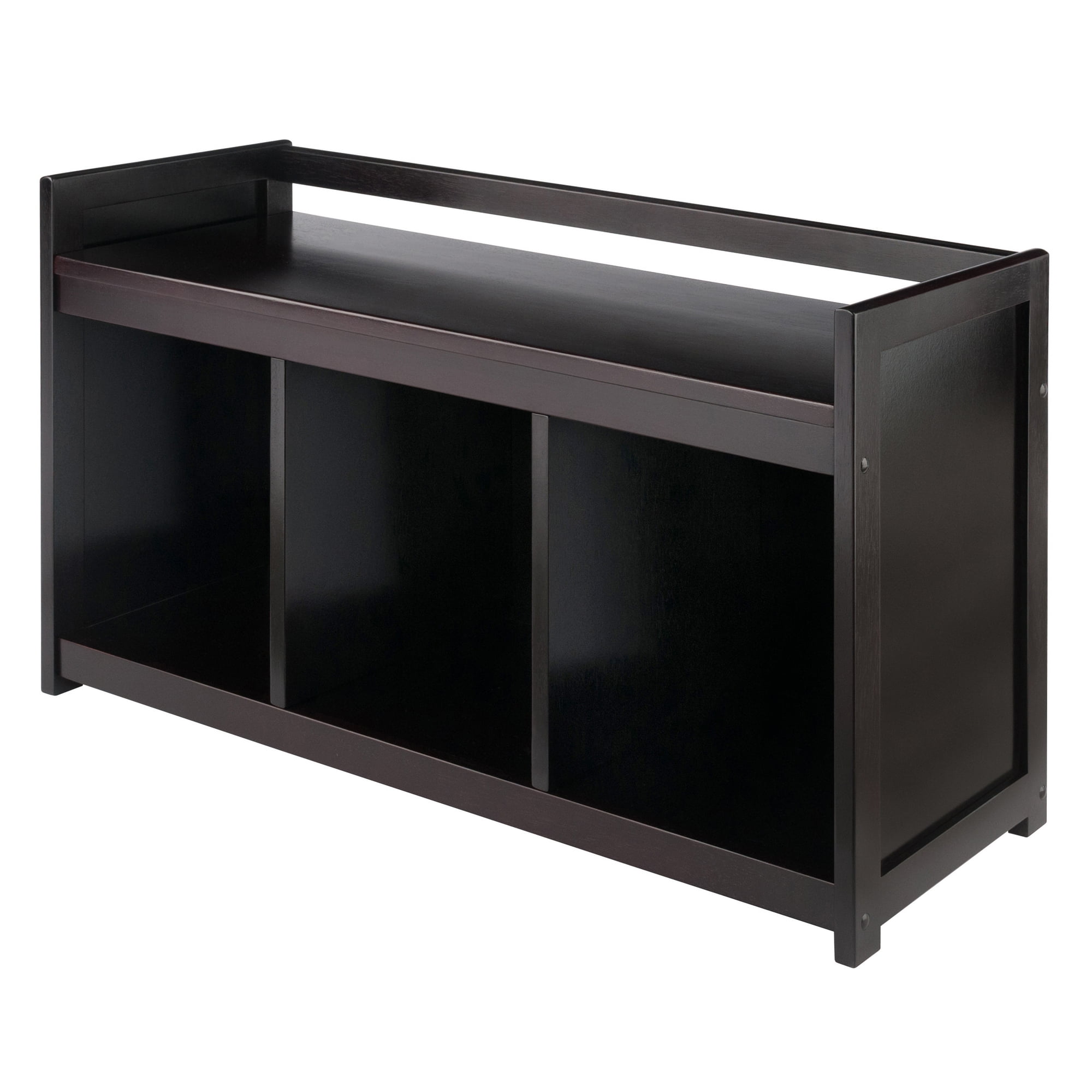 Winsome Addison Storage Bench with 3 Cubbies, Espresso Finish