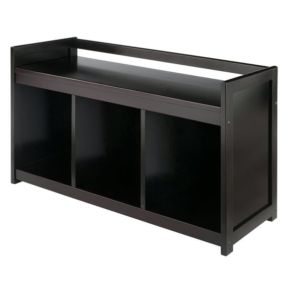 Winsome Addison Storage Bench with 3 Cubbies, Espresso Finish