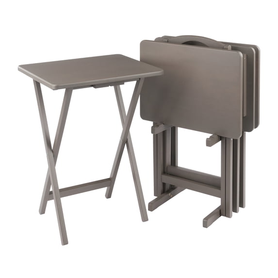 Winsome Alex 5-Pc Snack Table Set, Oyster Gray Finish
