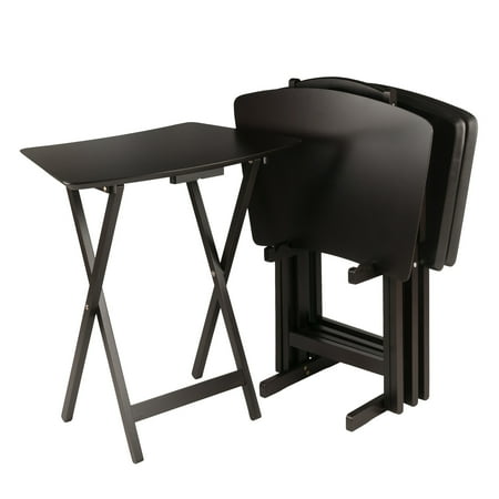 Winsome Anila 5-Pc Snack Table Set, Fan Shape, Coffee Finish