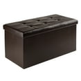 thumbnail image 1 of Winsome Wood Ashford Rectangular Storage Ottoman, Espresso Faux Leather, 1 of 6