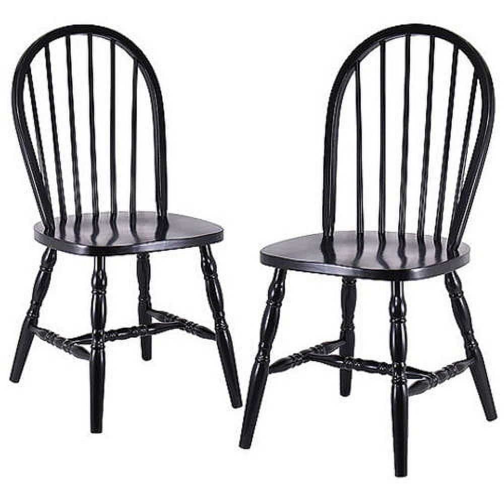 Winsome Wood Assembled 36-Inch Windsor Chairs with Curved legs, Set of 2, Black Finish - image 1 of 2