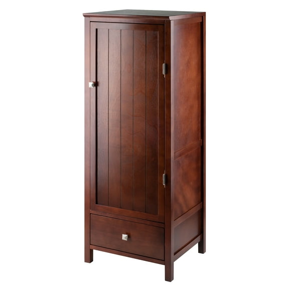 Winsome Wood Brooke Jelly Drawer and Shelves Cupboard, Walnut Finish