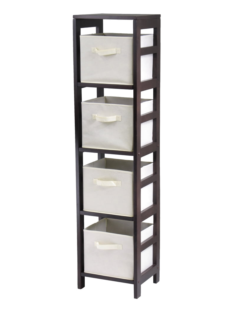Winsome Wood Capri 5-Pc Storage Set, 4-Section Narrow Shelf & 4
