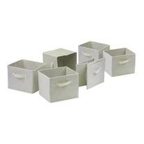 Winsome Wood Capri 6-Pc Foldable Baskets, Beige Fabric