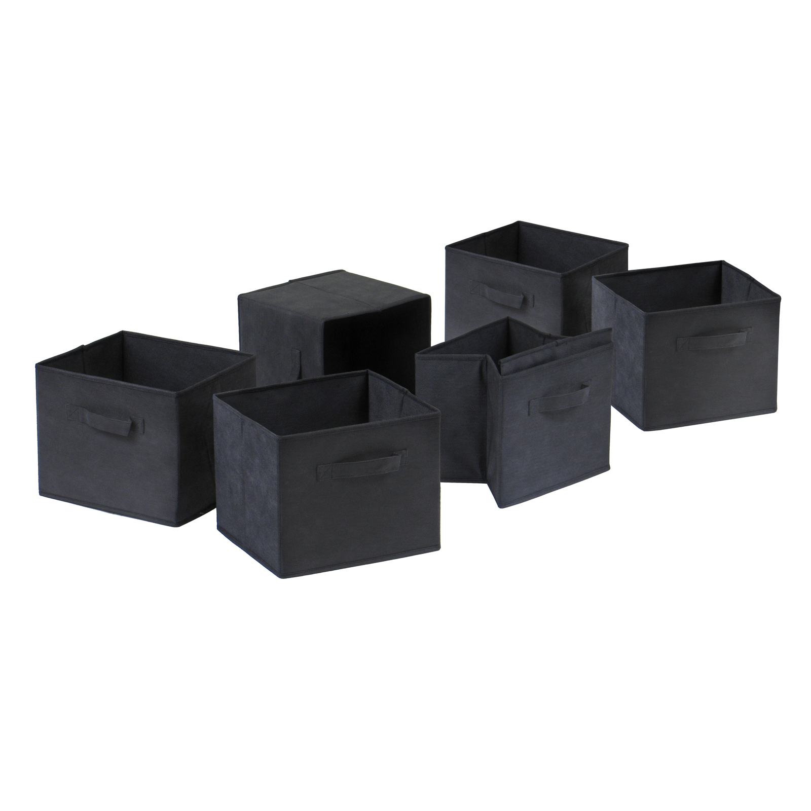 Winsome Wood Capri 6-Pc Foldable Baskets, Black Fabric - image 1 of 4