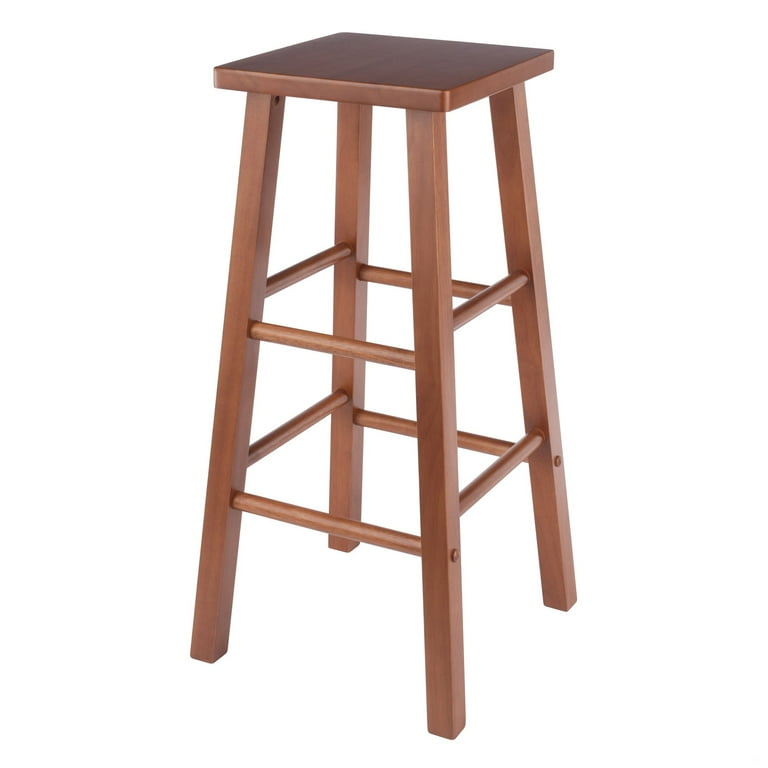Winsome Wood Carrick Square Seat Bar Stool Teak Finish Walmart
