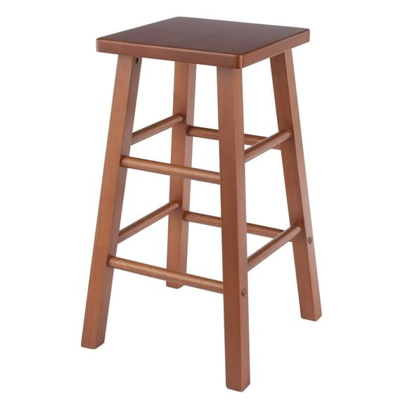 Winsome Carrick Square Seat Counter Stool, Teak Finsh