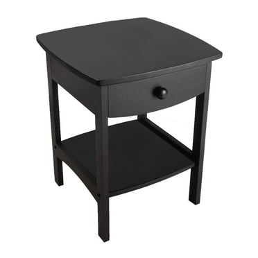 Winsome Claire Curved Nightstand, Black Finish