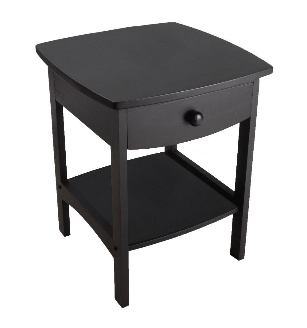 Winsome Wood Claire Curved Nightstand, Black Finish - image 1 of 5