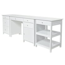 Winsome Wood Delta 3-Pc Home Office Desk Set, White Finish