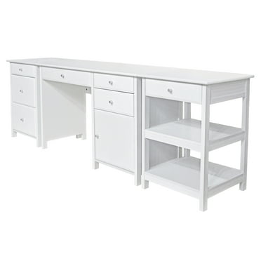Winsome Wood Delta 3-Pc Home Office Desk Set, White Finish