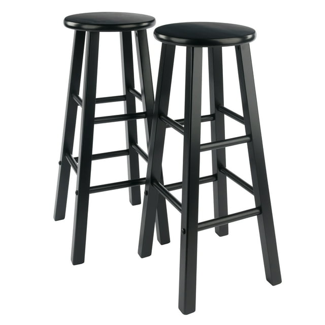 Winsome Wood Element 2Piece Bar Stools, Black Finish