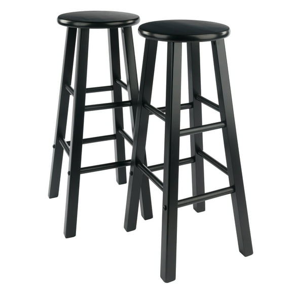Winsome Wood Element 2-Pc 29" Bar Stool Set, Black Finish