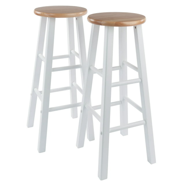 Winsome Wood Element 2-Piece Bar Stools, Natural & White Finish