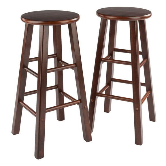 Winsome Element 2-Piece Bar Stools, Walnut Finish