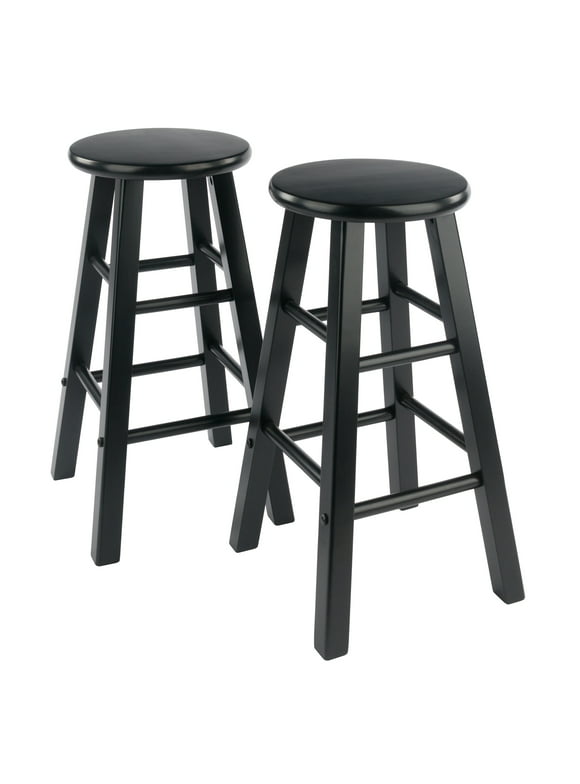 Winsome Wood Element 2-Piece Counter Stools, Black Finish