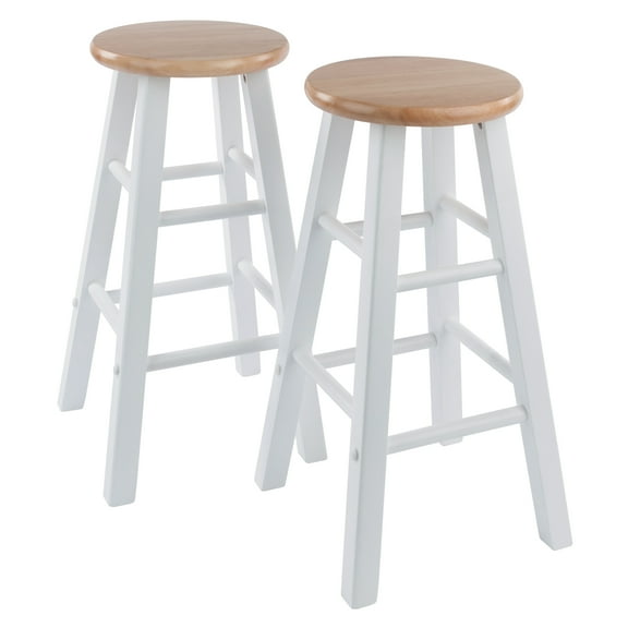 Winsome Element 2-Piece Counter Stools, Natural & White Finish