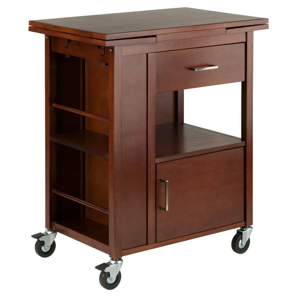 Winsome Wood Gregory Extendable Kitchen Utility Cart, Walnut Finish