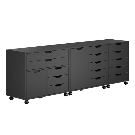 Winsome Halifax 3-Pc Storage Cabinet Set 21369, Black Finish