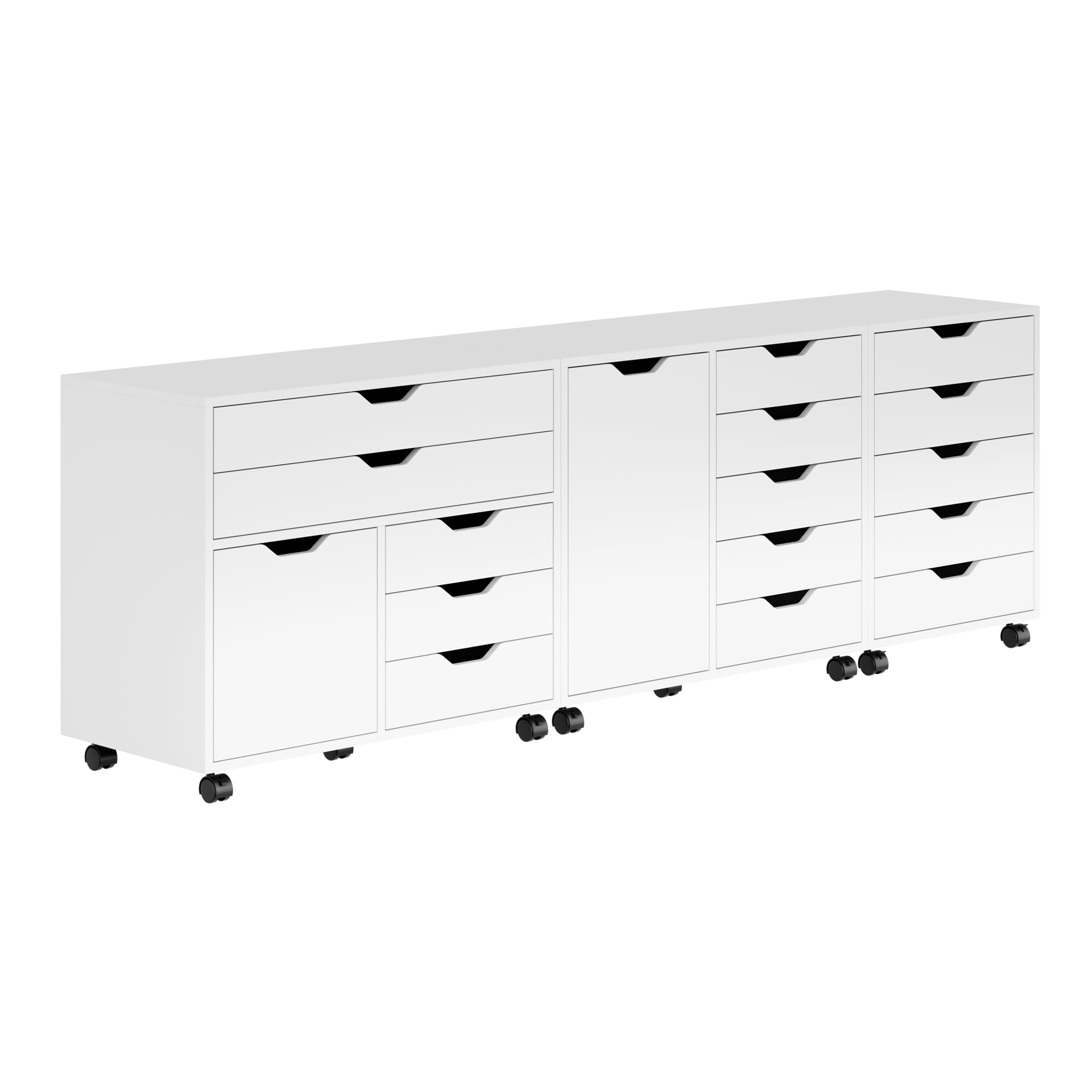 Winsome Wood Halifax 3-Pc Wooden Drawers Storage Cabinet Set