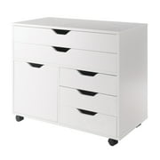 Winsome Halifax 3-Section Multi-Storage Mobile Cabinet 10633, White Finish