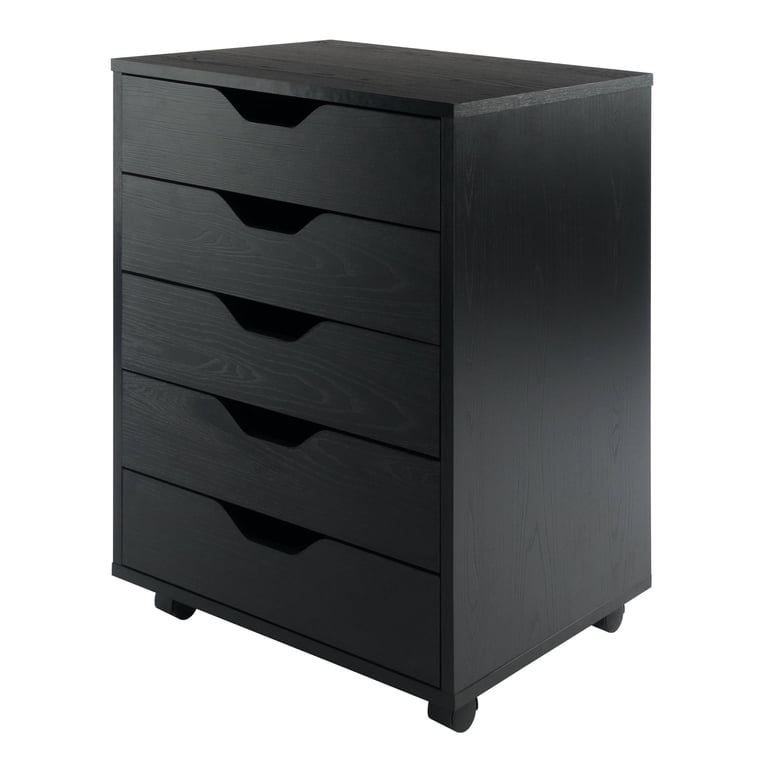 Winsome, 5-Drawer Mobile Cabinet, 20519, Black Finish - Walmart.com
