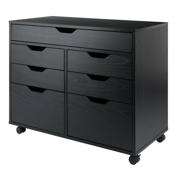 Winsome Halifax 5-Drawer Multi-Storage Mobile Cabinet 20748, Black Finish