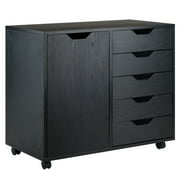Winsome Halifax 5-Drawer, Side Storage Mobile Cabinet 20630, Black Finish