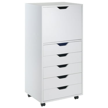 Winsome Wood Halifax 5 Drawer Storage Mobile Cabinet 10616, White Finish