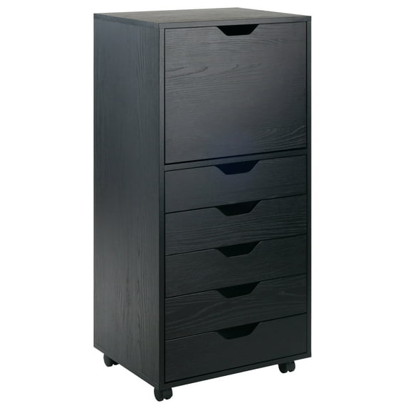 Winsome Halifax 5-Drawer Storage Mobile Cabinet 20616, Black Finish